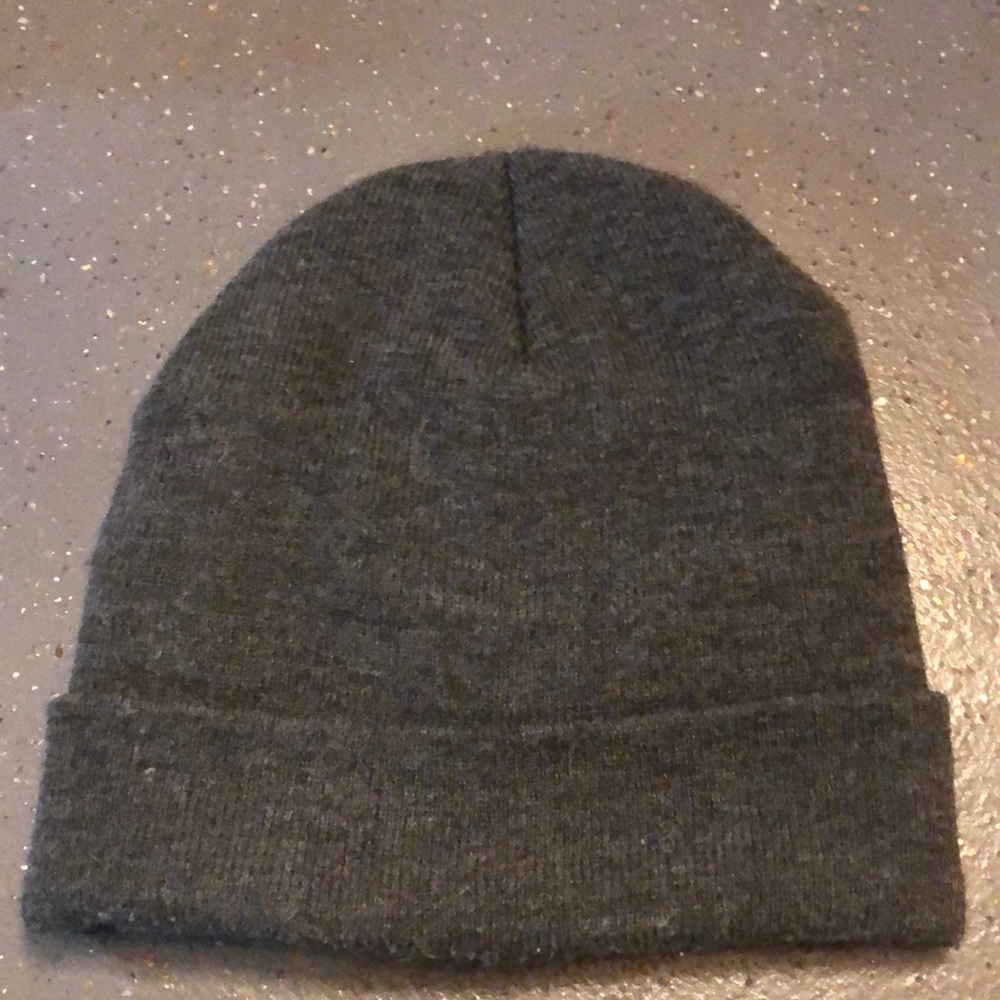 Winter knit hat, gray. Very warm thick knit hat